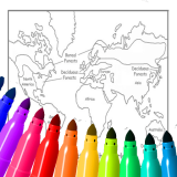 Çocuklar İçin Dünya Haritası Boyama Oyunu
